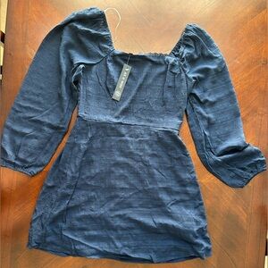 NEW As u Wish Navy Blue Long Sleeve Dress size M